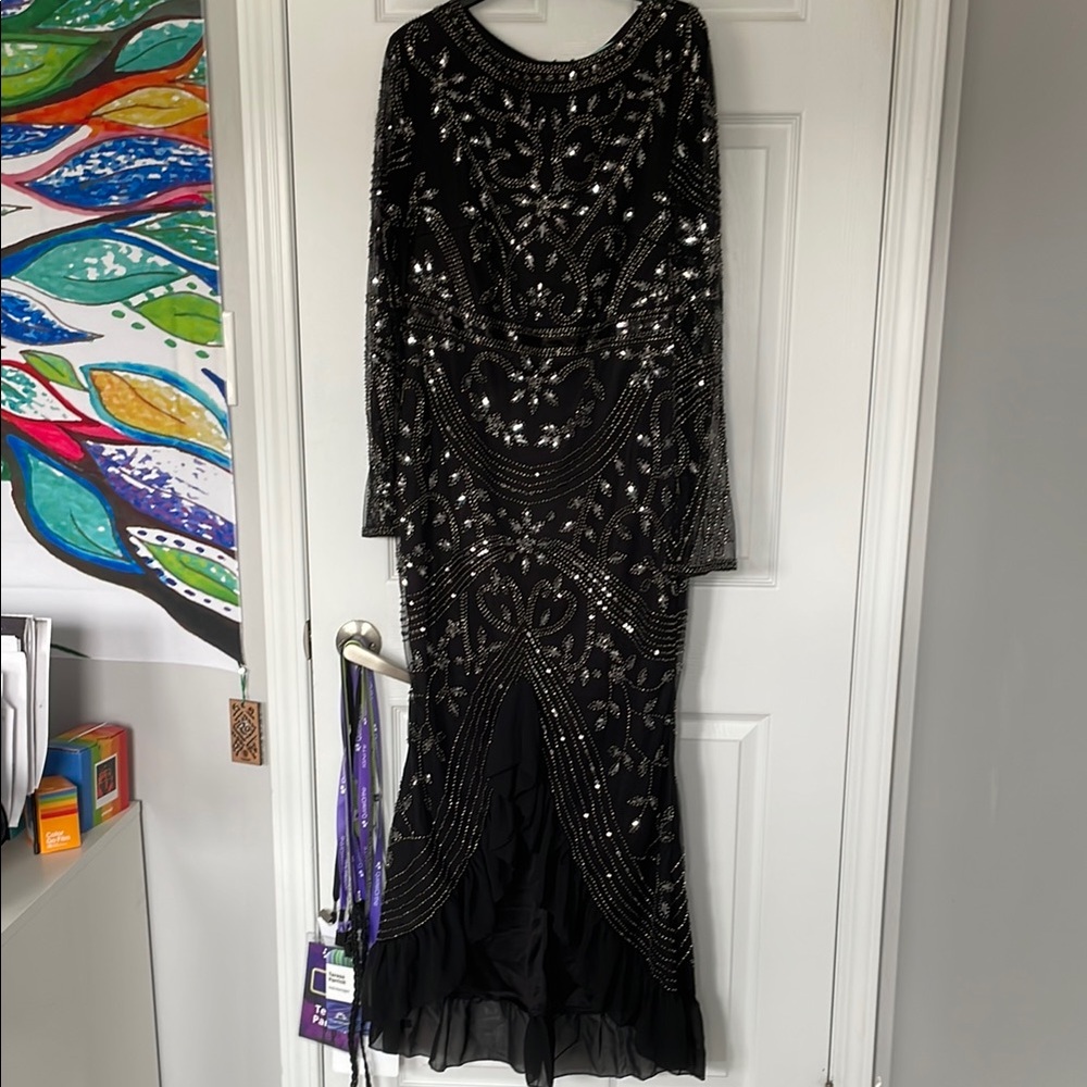 Elegant Black Sequin Gown